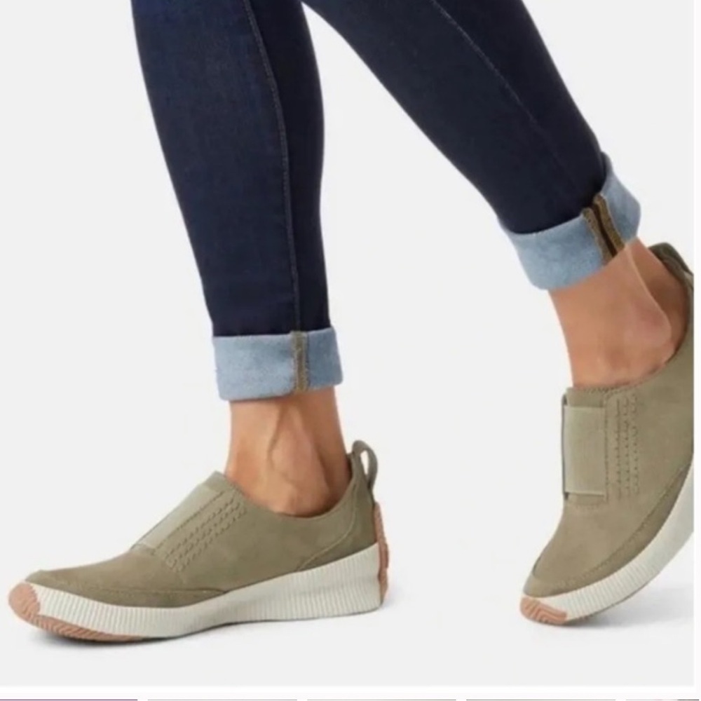 SOREL- Out N About Plus Slip-On Sage Shoes Casual Travel Comfort